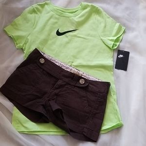 Jalate shorts, sz 5 & Nikes shirt, new sz M